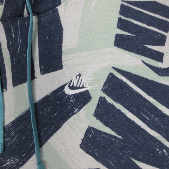 Nike Sweater Mens Small Green Graphic All Over Print Pullover Hoodie Sweatshirt - Picture 2 of 9